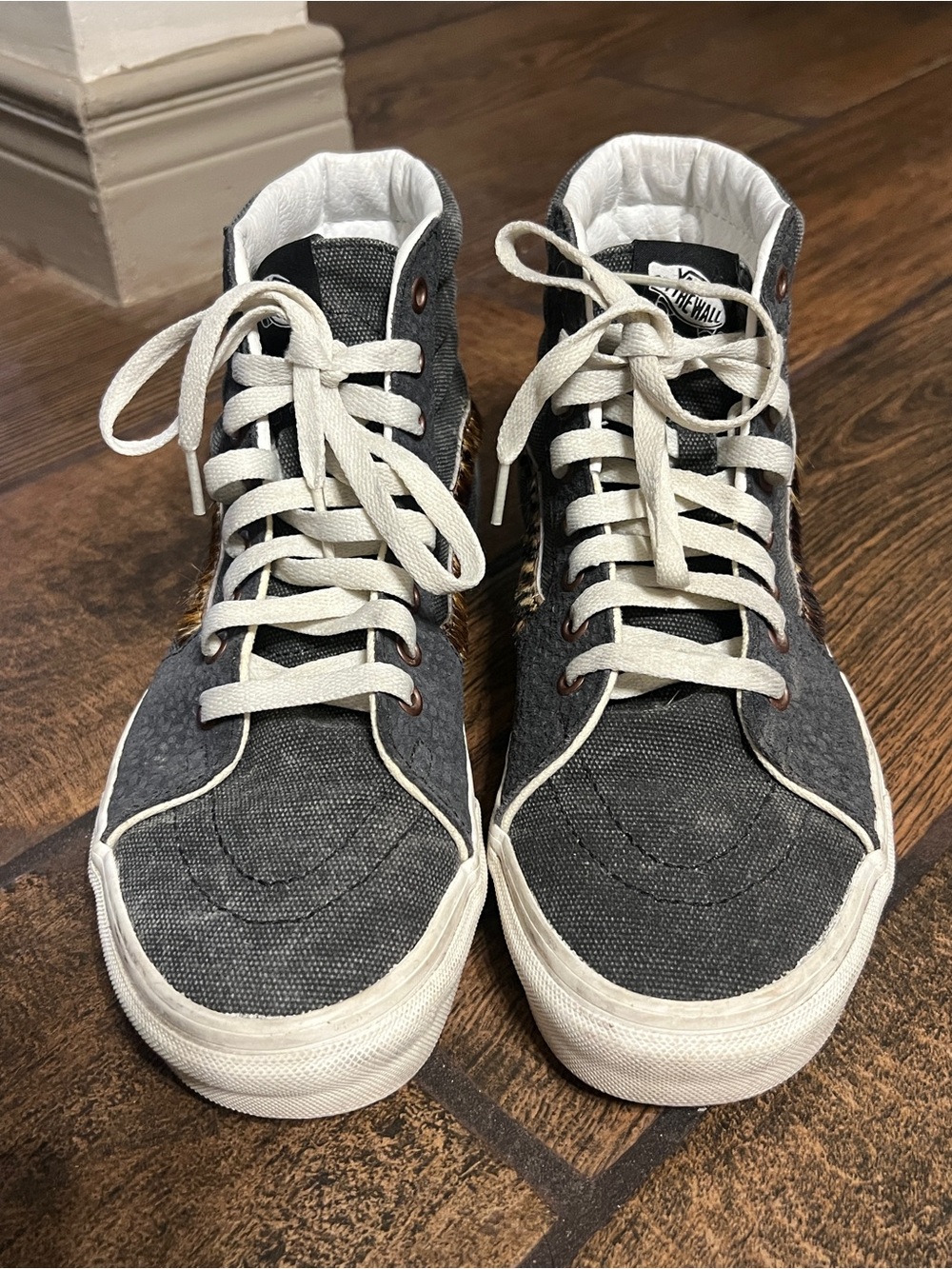 Vans Canvas & Suede High-Top Sneakers - Zebra Pony Hair Fur - Picture 4 of 10
